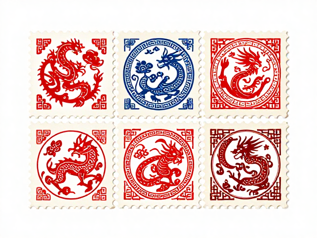 春节七夕邮票设计，传统纹样融合之美，国潮收藏新趋势