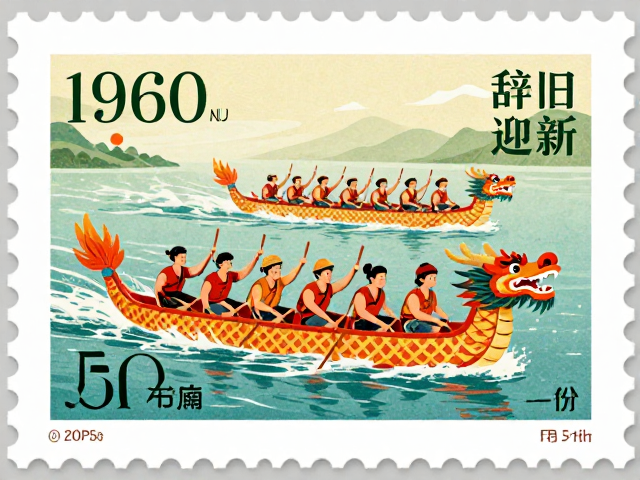 春节邮票珍藏,辞旧迎新迎龙舟,端午竞渡文化解读