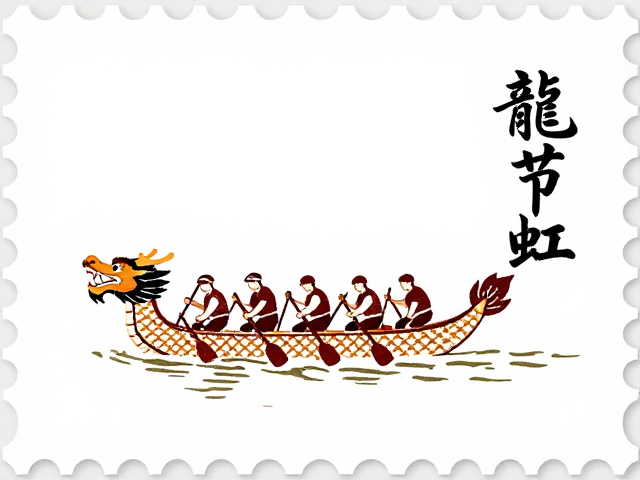 春节邮票上的龙舟竞渡与书法题字,传统文化的艺术表达