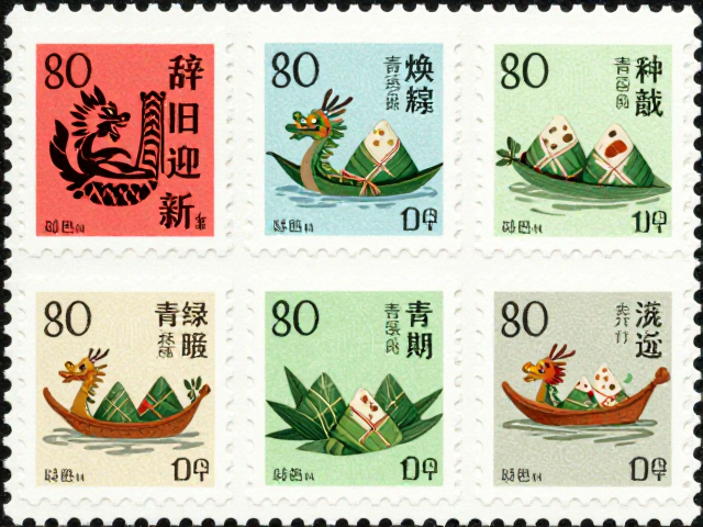 春节邮票辞旧迎新,端午青绿焕新颜,集邮里的四季流转