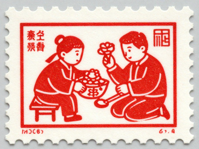 春节雕刻版邮票，喜庆中国红，尽显非遗匠心与年味收藏价值