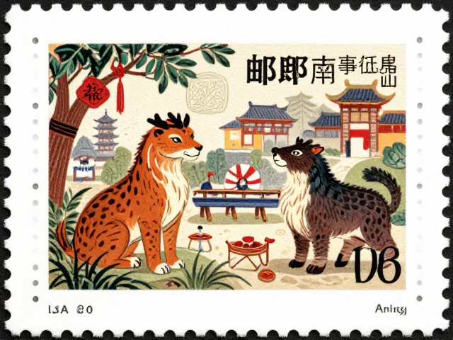 春节邮票收藏指南,吉祥动物背后的场景叙事与文化寓意