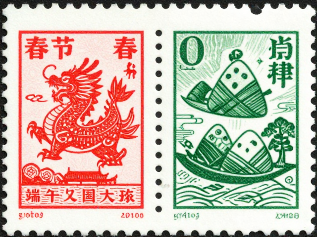 春节邮票与端午青绿神话,集齐中国传统节日文化之美