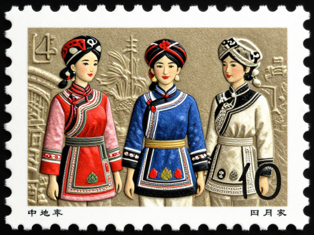 中国邮政发行少数民族服饰邮票,浮雕压印工艺惊艳亮相