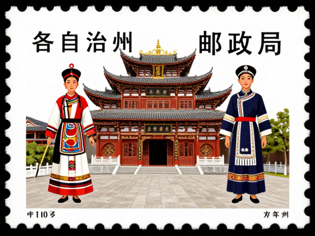 少数民族服饰邮票,各自治州邮政局发行的传统建筑图腾臻品