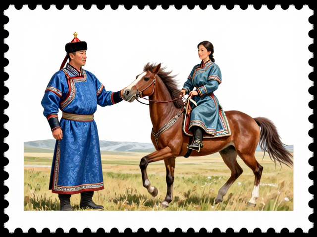 集邮总公司发行少数民族服饰邮票，蒙古族骏马风采