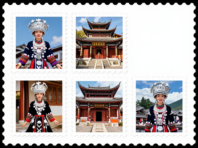 少数民族服饰邮票，传统建筑图腾背胶状态解析