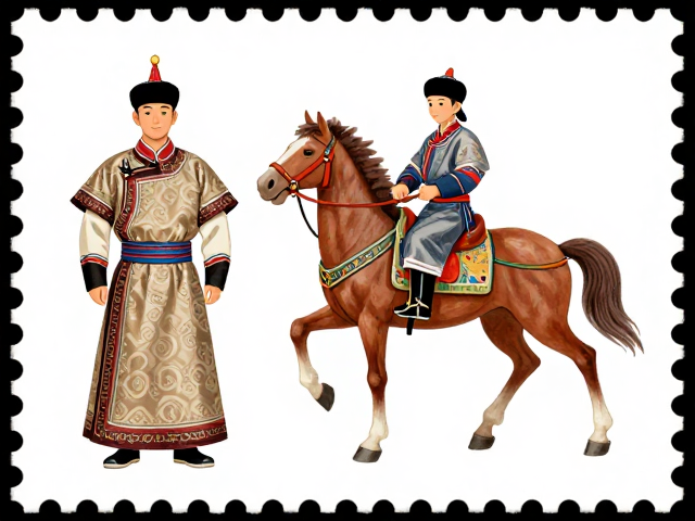 少数民族服饰邮票,蒙古族骏马非遗载体,方寸间的文化传承