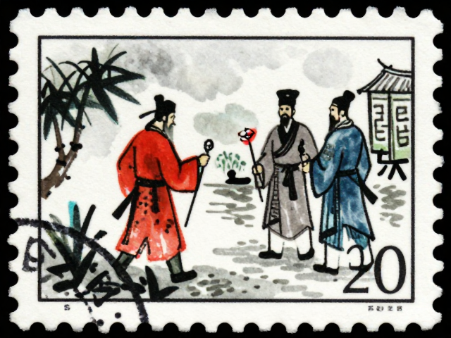 水墨晕染意境下的民间故事邮票，德国印刷工艺解析