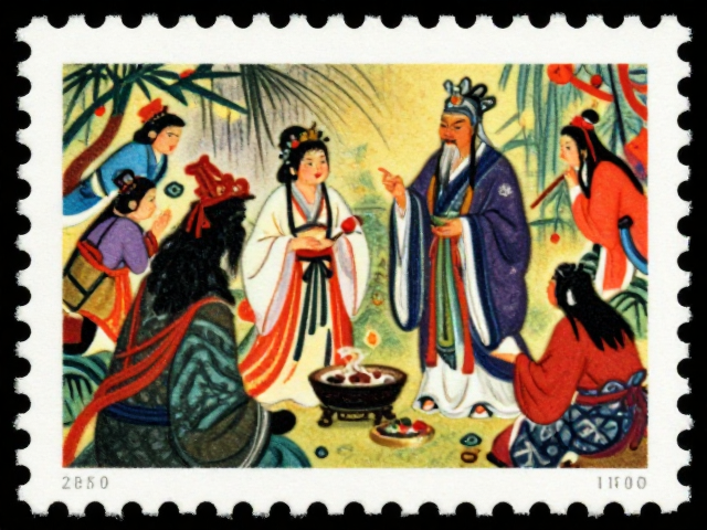 神仙鬼怪故事邮票，影写版色彩丰富，揭秘民间传说珍邮