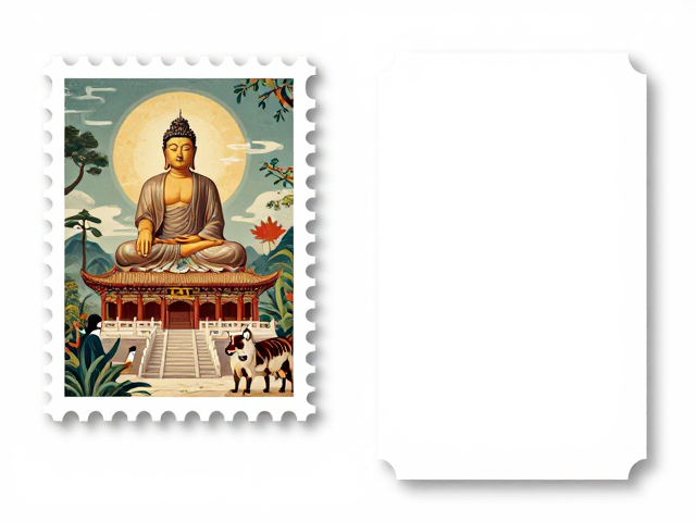 佛教寺庙邮票与现代通用票对比,含野生动物元素的设计美学