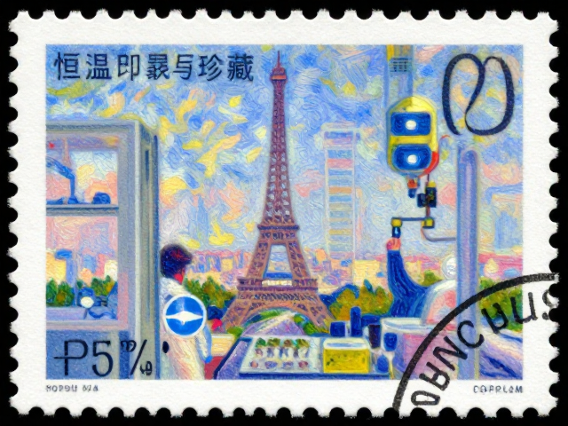 恒温恒湿珍藏埃菲尔铁塔邮票,定格印象派色彩之美