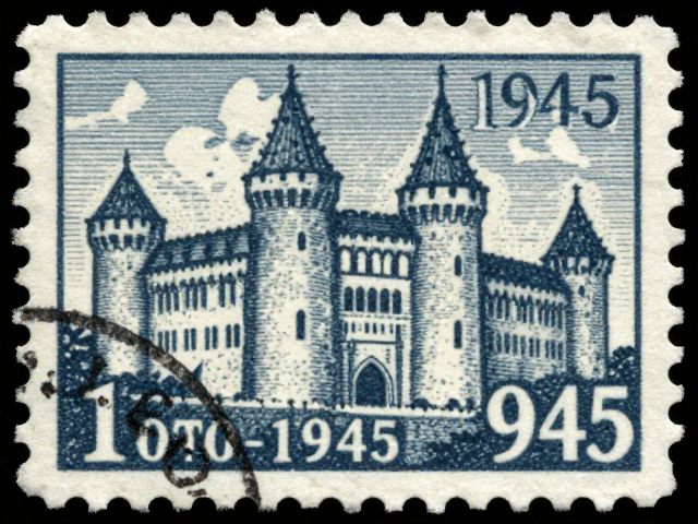 中世纪古堡邮票,1940-1945二战时期圆形齿版别解析
