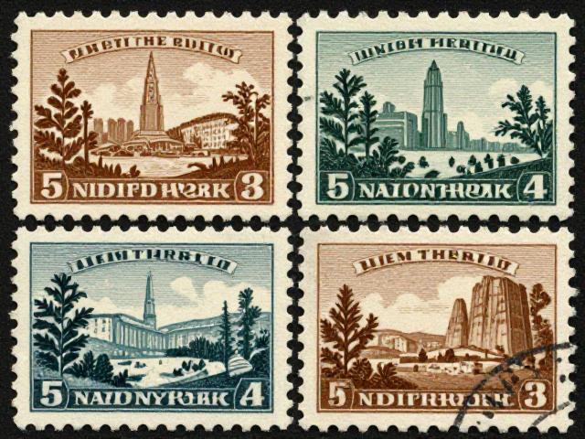 1847-1900早期邮票，19世纪地方票中的国家地标与国家公园