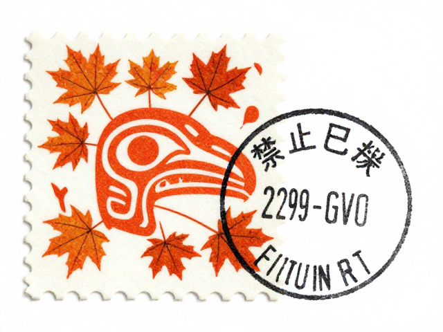 枫叶花卉邮票里的原住民图腾,销票戳背后的文化秘密