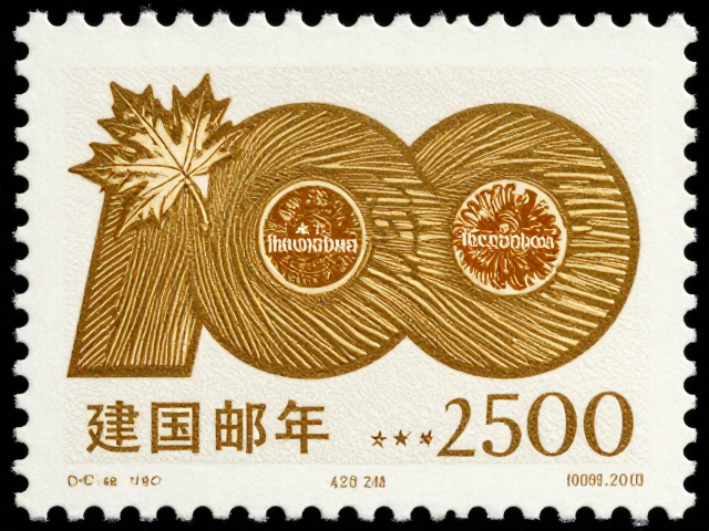 建国百年邮票，枫叶花卉烫金UV工艺赏析与收藏价值