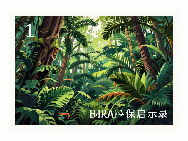 热带雨林风光邮票,影写版印刷下的生态之美