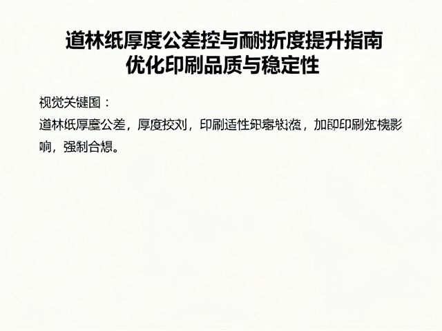 道林纸厚度公差控制与耐折度提升指南，优化印刷品质与稳定性