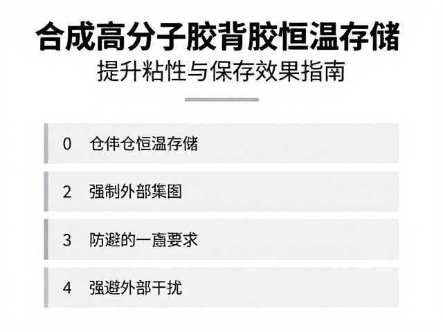 合成高分子胶背胶恒温存储,提升粘性与保存效果指南