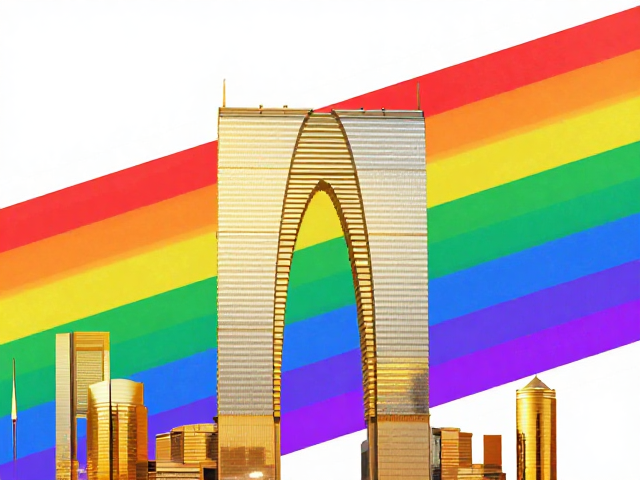 烫金烫银地标建筑与彩虹底纹，高流量设计灵感与SEO视觉优化指南
