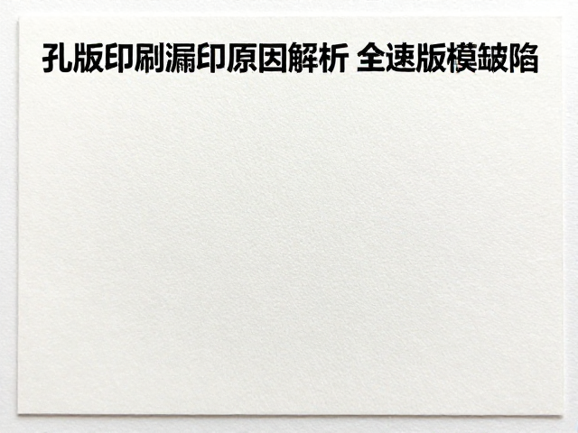 孔版印刷漏印原因解析,版模缺陷与质量控制全攻略