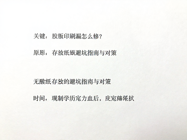 胶版印刷漏印怎么修?无酸纸存放避坑指南与对策