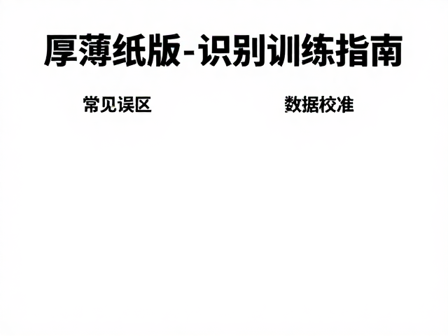 重大事件下的厚薄纸版别识别训练指南