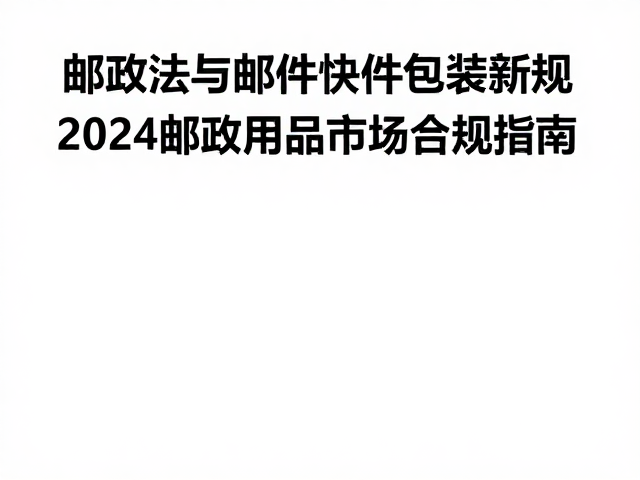 邮政法与邮件快件包装新规,2024邮政用品市场合规指南