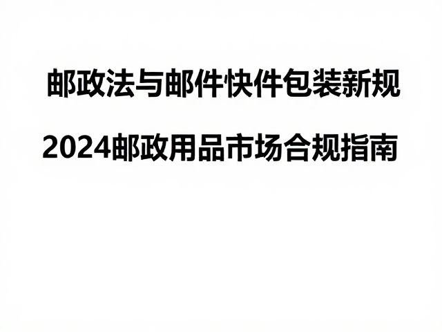 邮政法与邮件快件包装新规,2024邮政用品市场合规指南