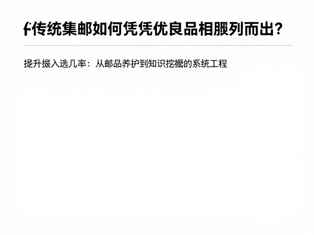 国家级展入选标准,传统集邮如何凭优良品相脱颖而出?
