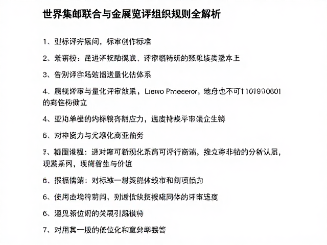 世界集邮联合会与亚洲集邮联合会，展览评审组织规则全解析