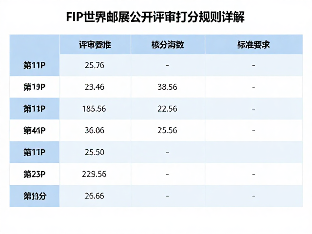 FIP世界邮展公开评审打分规则详解,WSI赛事核心标准