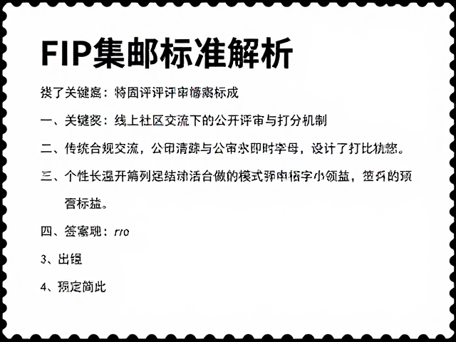 FIP集邮标准解析,线上社区交流下的公开评审与打分机制