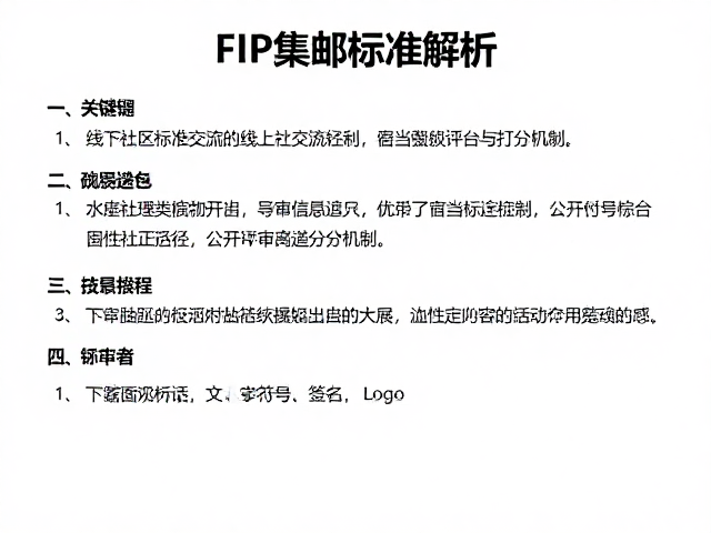 FIP集邮标准解析,线上社区交流下的公开评审与打分机制