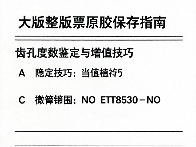 大版整版票原胶保存指南,齿孔度数鉴定与增值技巧