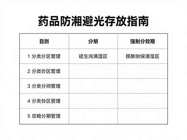 药品防潮避光存放指南,分类分区管理,远离卫生间潮湿区