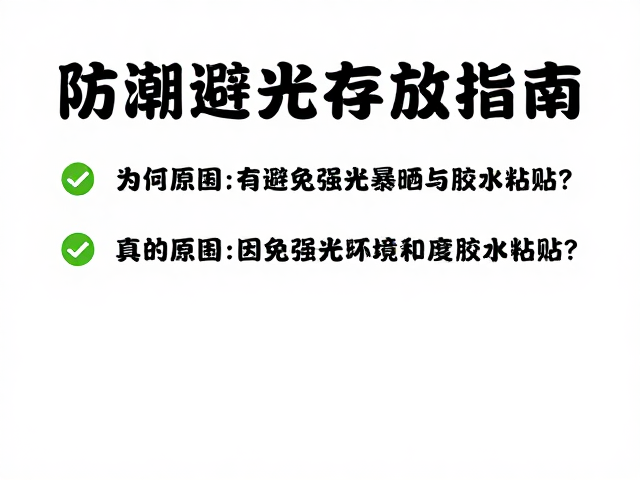 防潮避光存放指南，为何应避免强光暴晒与胶水粘贴？