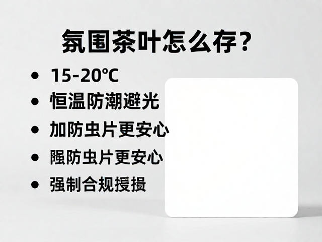 茶叶怎么存？15-20℃恒温防潮避光，加防虫片更安心