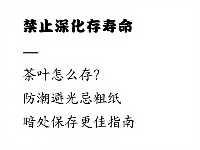 茶叶怎么存？防潮避光忌粗纸，暗处保存更佳指南