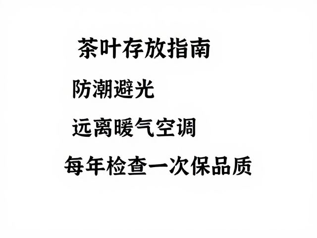 茶叶存放指南，防潮避光，远离暖气空调，每年检查一次保品质