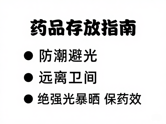 药品存放指南，防潮避光、远离卫生间，拒绝强光暴晒保药效