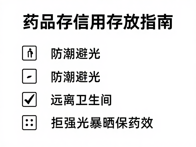 药品存放指南,防潮避光、远离卫生间,拒绝强光暴晒保药效