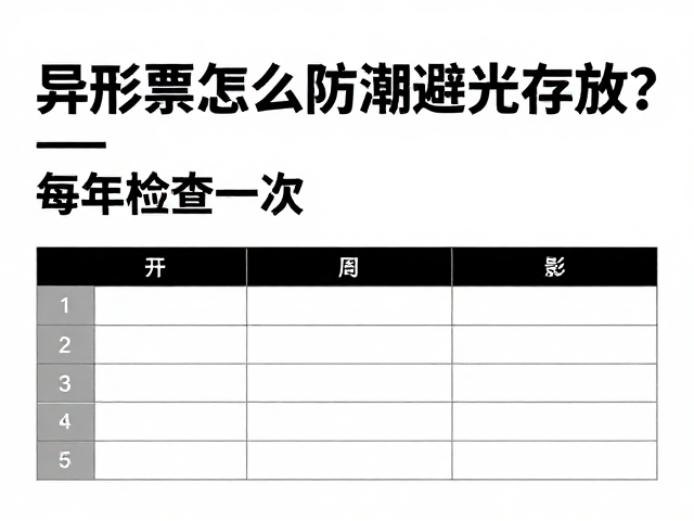 异形票怎么防潮避光存放？每年检查一次，专用卡位更护票