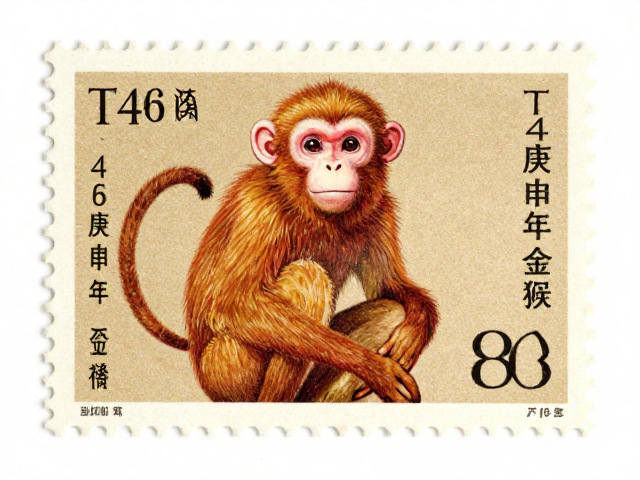 T46庚申年金猴邮票方寸艺术赏析,齿孔度数详解与收藏价值