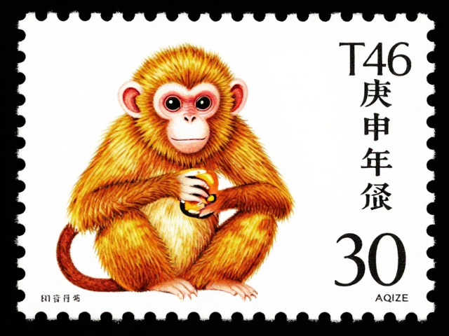 T46庚申年金猴邮票方寸艺术赏析，齿孔度数详解与收藏价值