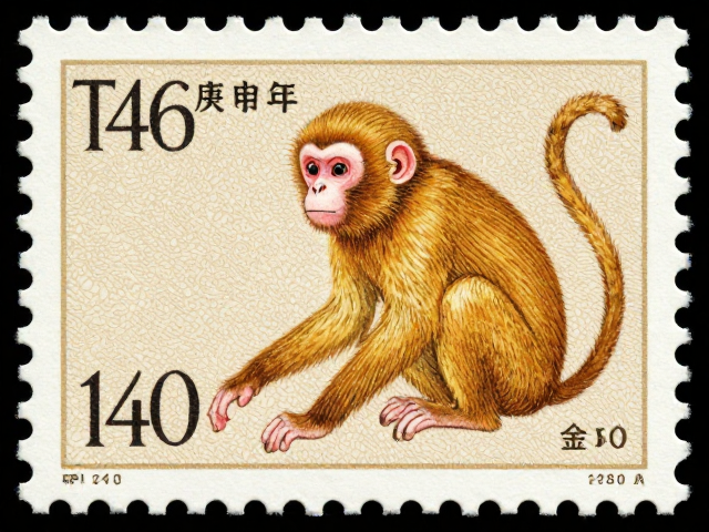 T46庚申年金猴邮票,轻贴原胶,边饰花纹鉴赏指南