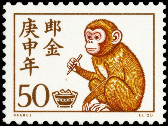 庚申年金猴邮票凸版工艺，深度解析民俗风情展现与收藏价值