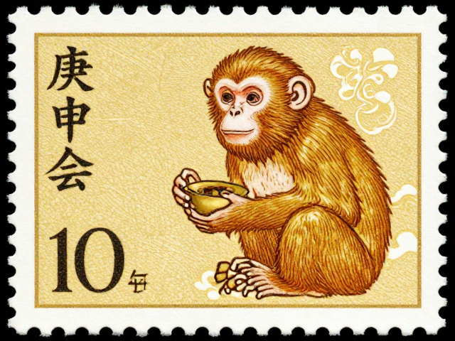 庚申年金猴邮票凸版工艺，深度解析民俗风情展现与收藏价值