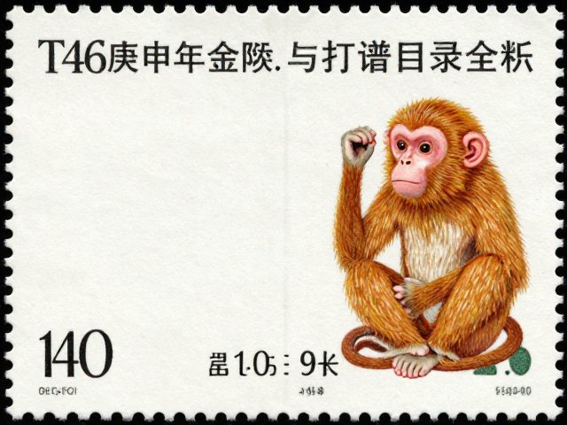 T46庚申年金猴邮票,方寸艺术价值与打谱目录全解析