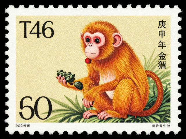 T46庚申年金猴邮票,色彩搭配与水印纸鉴别指南